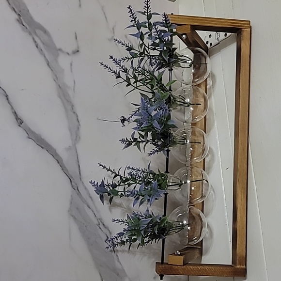 NEW Ivolador Desktop Glass 5 Bulb with Retro Wooden Stand - Picture 1 of 16